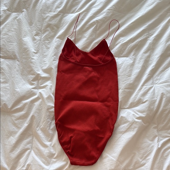 Red Ribbed Swimsuit - Picture 3 of 6